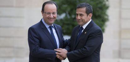 Hollande y Humala, el mi&eacute;rcoles en Francia.
