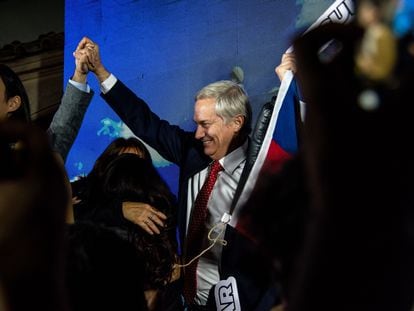 José Antonio Kast, fundador del Partido Republicano, celebra el triunfo electoral del 7 de mayo.
