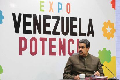 Maduro, durante su intervenci&oacute;n en la Expo Venezuela Potencia 2017.
