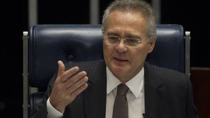 Renan Calheiros, presidente del Senado de Brasil, el jueves en Brasilia.