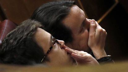 El líder de Podemos, Pablo Iglesias e Íñigo Errejón.