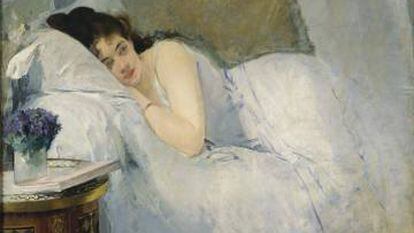 Obra de Eva Gonzalès, 'Muchacha al despertar', de 1877-78.