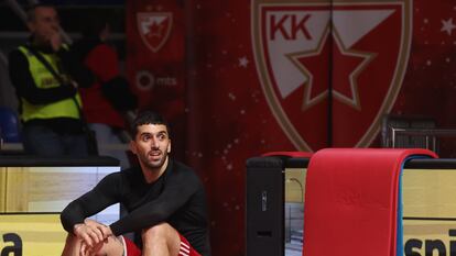 Campazzo, antes de un Estrella Roja-Barcelona en Euroliga.
