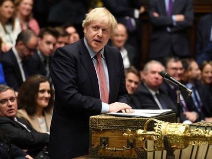 El primer ministro británico, Boris Johnson, en el Parlamento .