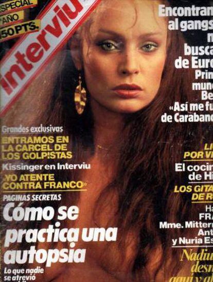 La actriz y modelo Nadiuska en una de las portadas que protagonizó en la revista 'Interviú'.