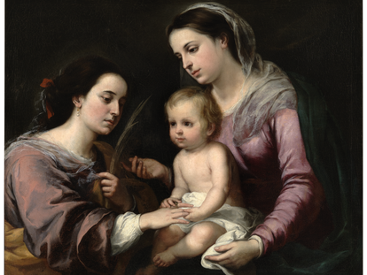 'Casamiento místico de Santa Catalina', óleo de Murillo regalado al rey Luís I de Portugal por la española Isabel II, que obsequió al Papa con una copia falsificada de la misma obra.