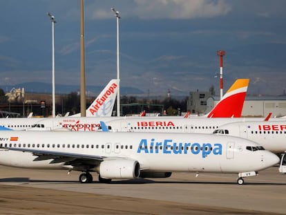 Aviones de Air Europa y de Iberia, del grupo IAG. 