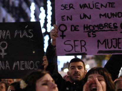 Imagen de una manifestaci&oacute;n contra la violencia machista.