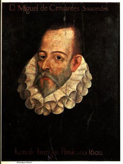 Retrato de Miguel de Cervantes, pintado por Juan de J&aacute;uregui en 1600.
