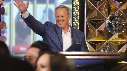 Sean Spicer, durante la presentación de los participantes de la nueva temporada de 'Dancing With the Stars' el pasado miércoles.