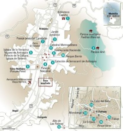 Mapa de Medellín.