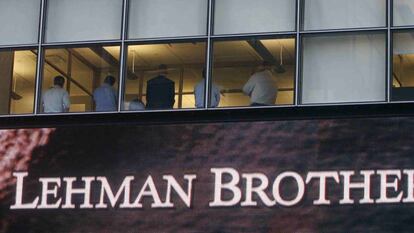 Oficinas de Lehman Brothers el d&iacute;a de la quiebra de la entidad