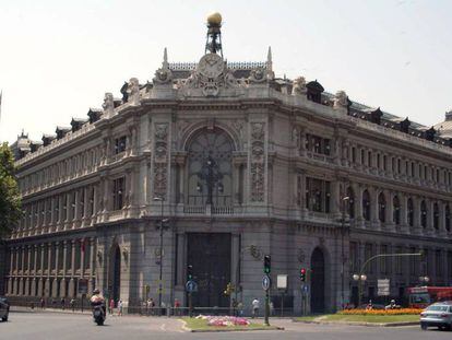 Edificio del Banco de España en la plaza de Cibeles.