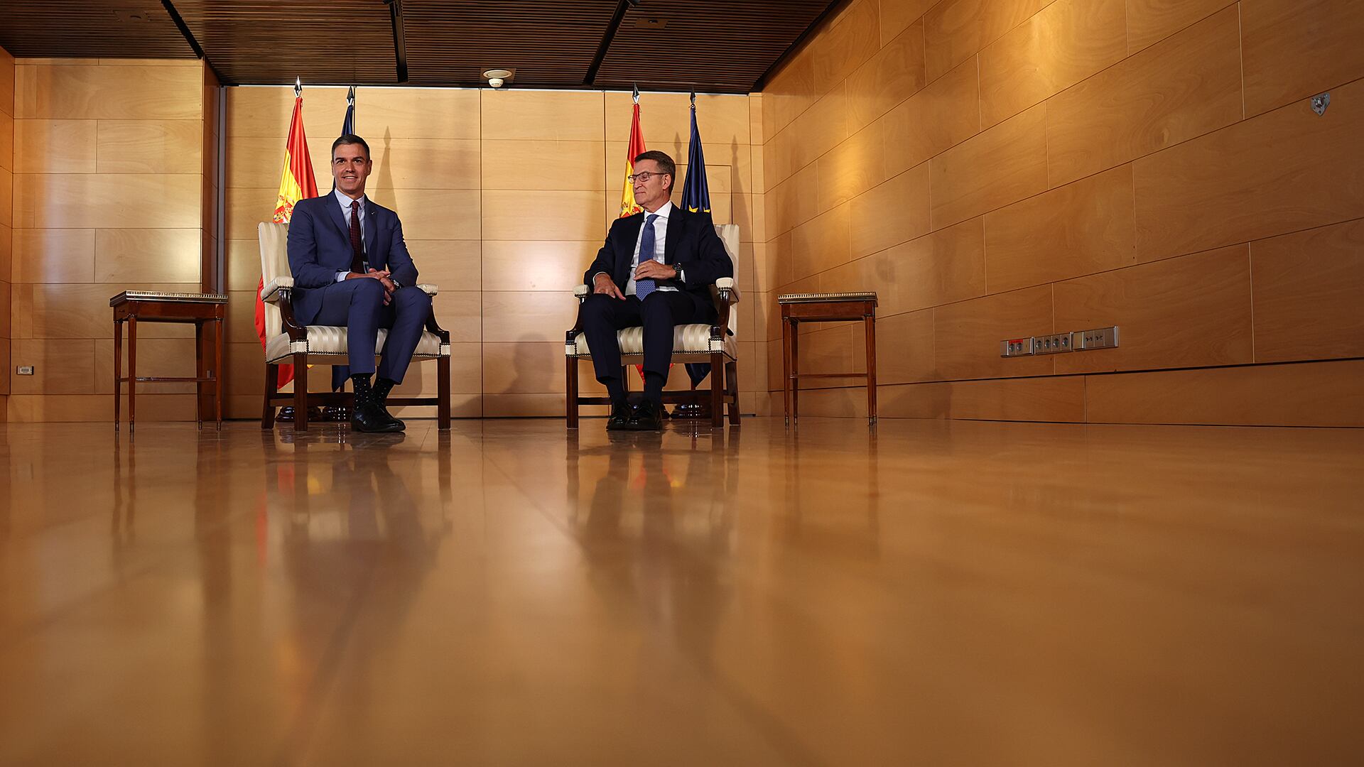 DVD 1176 (30/08/23) MAdrid. reunión de Pedro Sánchez y alberto núñez Feijóo en el Congreso de los Diputados. Foto de Claudio álvarez