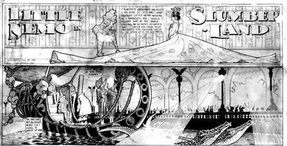 Cabecera de una tira de 'Little Nemo in SLuberland', publicado en New York Herald en junio de 1906.