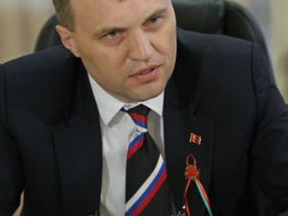 El presidente del Transdniéster, Yevgueni Shevchuk, durante una entrevista el pasado 31 de agosto.
