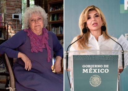On the left, the writer Laura Esquivel, on the right, the former PRI governor Claudia Pavlovich.