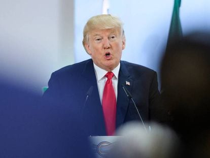 El presidente de EE UU, Donald Trump, en la cumbre del G-20 en Hamburgo (Alemania).