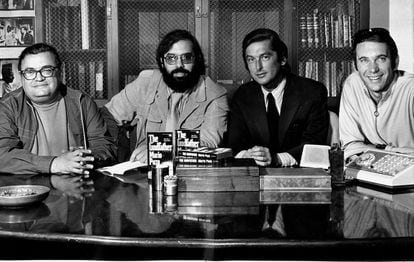 Desde la izquierda, Mario Puzo, Francis Ford Coppola, Robert Evans y Albert S. Ruddy.