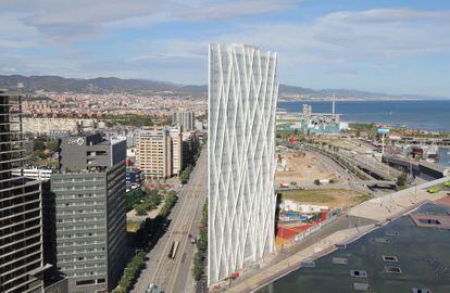 Sede de Telef&oacute;nica en Barcelona, que desde el lunes y hasta el jueves se convierte en la capital mundial del m&oacute;vil.  