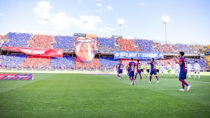 Imagen de Montjuïc en el encuentro ante el Real Madrid.