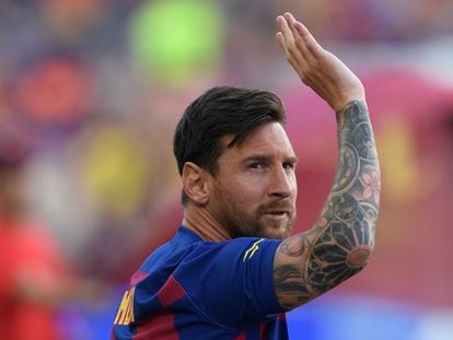 Leo Messi, en el Camp Nou en agosto de 2019.
