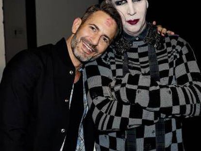 Marc Jacobs y Marilyn Manson durante la sesión de fotos de la campaña de otoño de la firma.