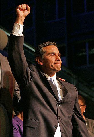 Antonio Villaraigosa, en Los Ángeles, tras conocer su victoria.
