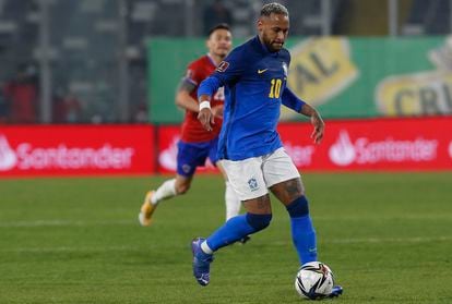 Neymar, en el partido de Brasil ante Chile.