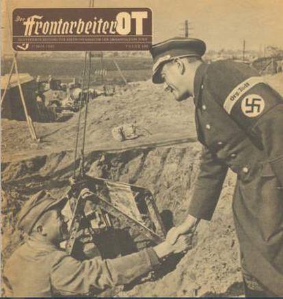Albert Speer a la portada de 'Der Frontarbeiter OT'.
