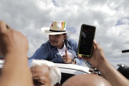 La candidata presidencial del Partido LIBRE, Xiomara Castro, en Nacaome, honduras. 