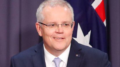 El nuevo primer ministro de Australia, Scott Morrison, en una rueda de prensa este viernes en Canberra.