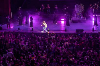 Natanael Cano durante su primer concierto en el Auditorio Nacional, ante 10.000 personas, el 30 de mayo de 2023.