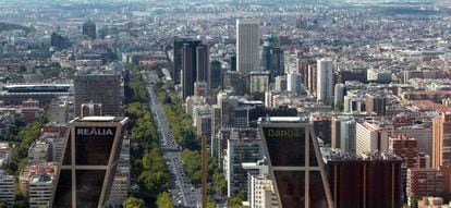 Paseo de la Castellana, en Madrid, donde se concentran muchas de las grandes empresas que operan en España.