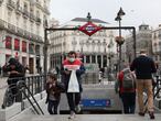 Puerta del Sol subway, Madrid,Friday October 2, 2020. *** Local Caption *** .