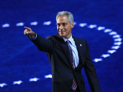 El alcalde de Chicago, Rahm Emanuel, en el escenario de la convenci&oacute;n nacional dem&oacute;crata.