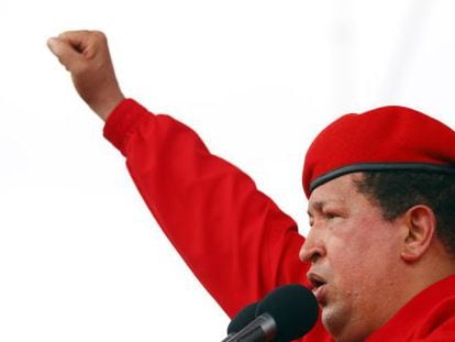 Hugo Chávez, durante un mitin de campaña electoral en Maracaibo, el pasado mes de julio.