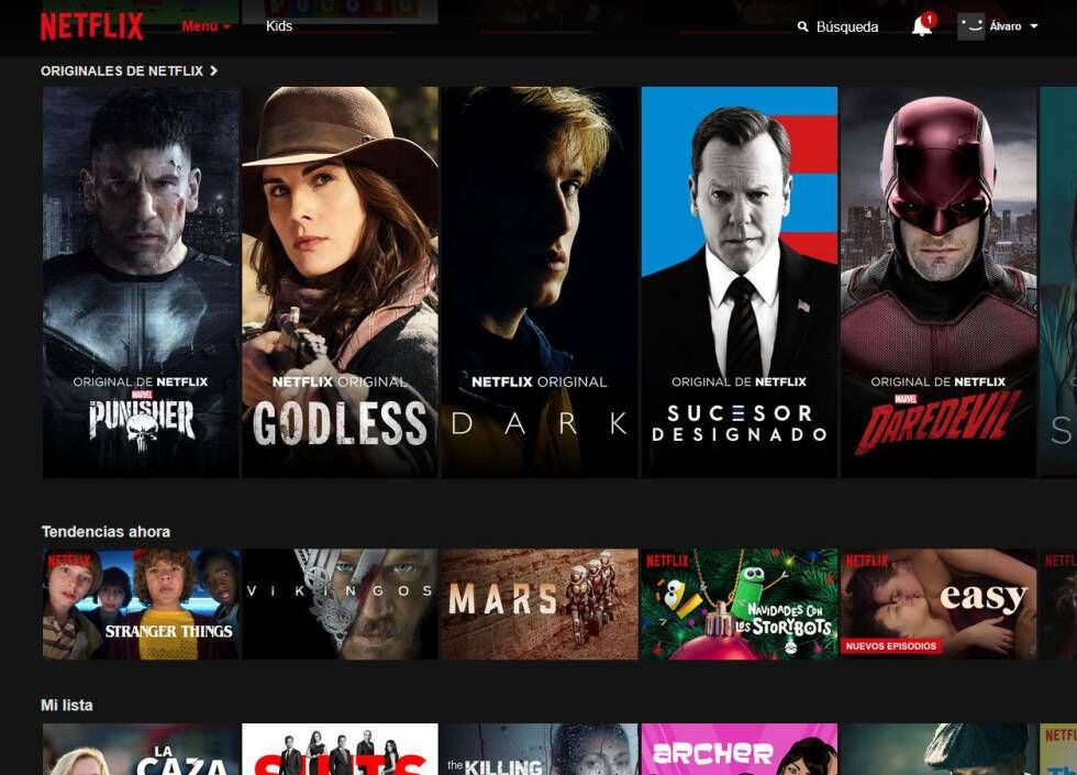 Página de inicio de Netflix.