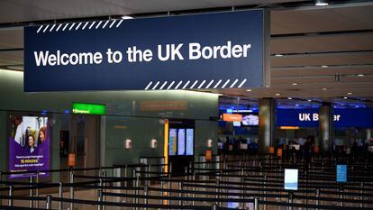 Control de fronteras en el aeropuerto de Heathrow, en Londres.