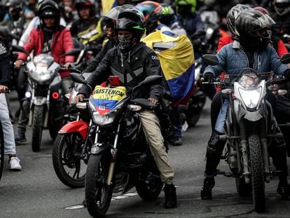 Una protesta de motociclistas en Colombia en noviembre de 2022.