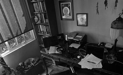 Estación de trabajo en casa de Gabriela Warkentin.