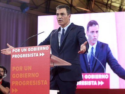 El presidente del Gobierno en funciones, Pedro Sánchez, este martes. En vídeo, Sánchez ofrece a Unidas Podemos altos cargos fuera del Consejo de Ministros.
