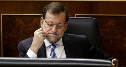 Mariano Rajoy durante la sesi&oacute;n de control al Gobierno en el Congreso.