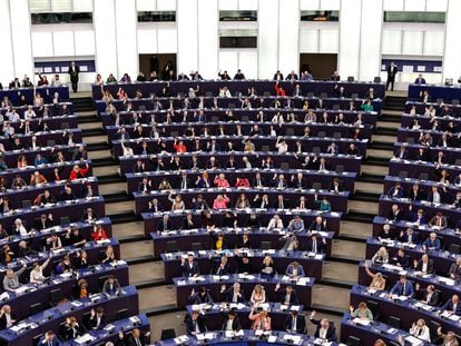 Pleno del Parlamento Europeo en Estrasburgo, el jueves.