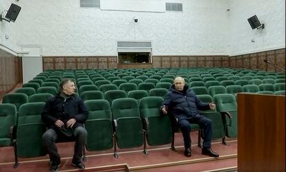 Putin, en el Teatro Mariupol. 