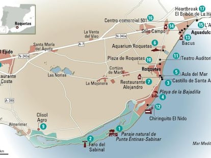 24 horas en Roquetas de Mar, el mapa