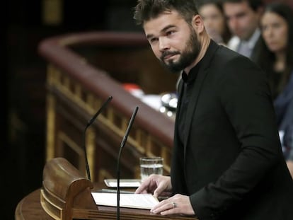 El portavoz de ERC en el Congreso, Gabriel Rufián.