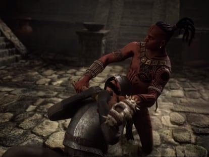 Un fotograma del videojuego 'Ecumene Aztec', desarrollado por Giantscraft Games.