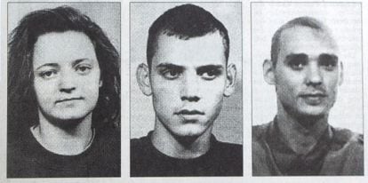 Beate Zschäpe, Uwe Böhnhardt y Uwe Mundlos, miembros de la banda neonazi NSU.
