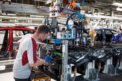 A worker at the Seat plant in Martorell.